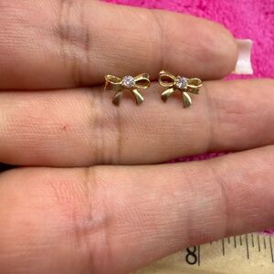 Gold Bow Earrings 14k solid gold